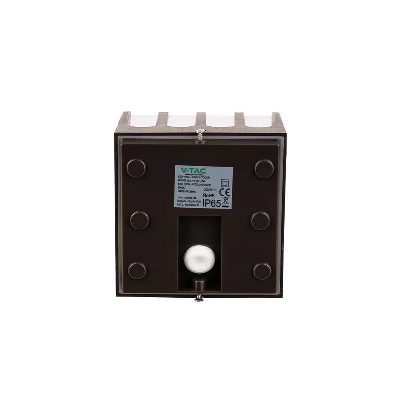 Oprawa Ścienna Ogrodowa V-TAC 8W LED IP65 120x120 VT-732 4000K 800LM - Brązowa