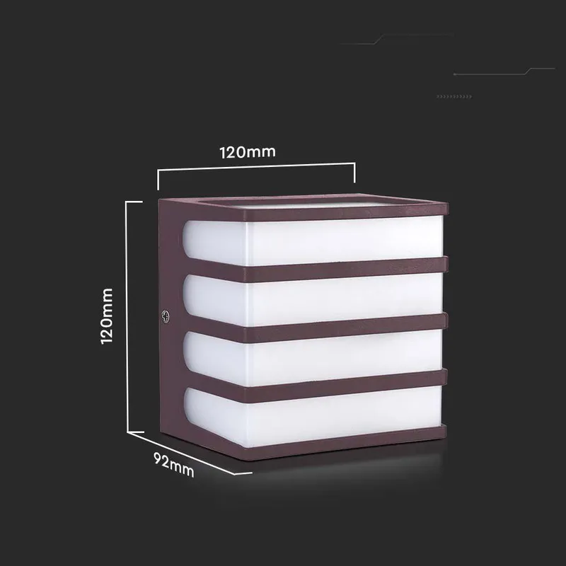 Oprawa Ścienna Ogrodowa V-TAC 8W LED IP65 120x120 VT-732 4000K 800LM - Brązowa
