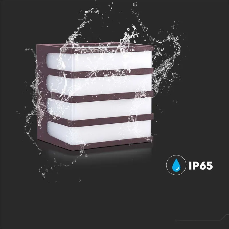 Oprawa Ścienna Ogrodowa V-TAC 8W LED IP65 120x120 VT-732 4000K 800LM - Brązowa