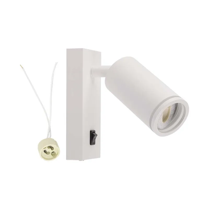 Kinkiet Ścienny V-TAC GU10 Aluminium Z Włącznikiem VT-429 3 Lata Gwarancji - Biały