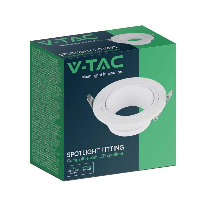 Oczko V-TAC GU10 Okrągłe VT-438 3 Lata Gwarancji - Białe
