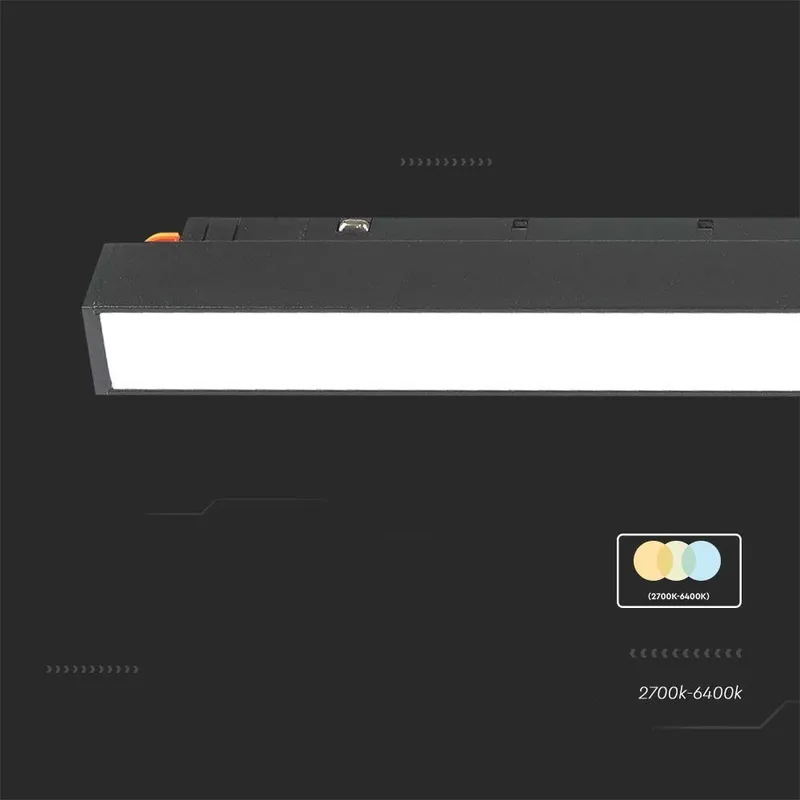 Oprawa Szynoprzewód Smart 48V V-TAC 20W LED CCT 90ST Smart WI-FI 60cm VT-3620 2700K-6400K 2100LM 3 Lata Gwarancji - Czarna