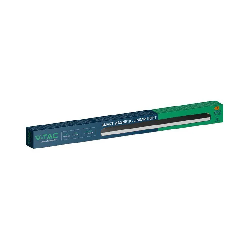 Oprawa Szynoprzewód Smart 48V V-TAC 20W LED CCT 90ST Smart WI-FI 60cm VT-3620 2700K-6400K 2100LM 3 Lata Gwarancji - Czarna