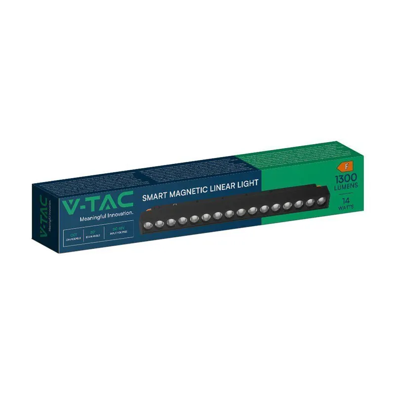 Oprawa Szynoprzewód Smart 48V V-TAC 14W LED CCT 30ST Smart WI-FI 30cm VT-3614 2700K-6400K 1300LM 3 Lata Gwarancji - Czarna