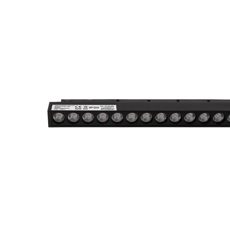 Oprawa Szynoprzewód Smart 48V V-TAC 20W LED CCT 30ST Smart WI-FI 60cm VT-3621 2700K-6400K 2000LM 3 Lata Gwarancji - Czarna