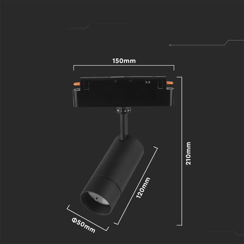 Oprawa Projektor Szynoprzewód Smart 48V V-TAC 8W LED CCT 27ST Smart WI-FI VT-908D 2700K-6400K 700LM 3 Lata Gwarancji - Czarna