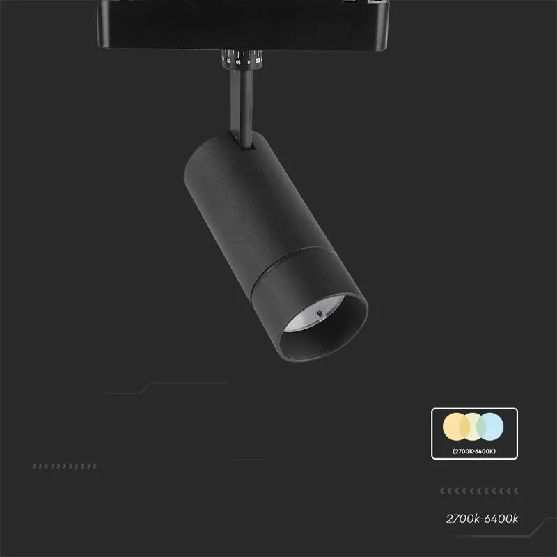 Oprawa Projektor Szynoprzewód Smart 48V V-TAC 8W LED CCT 27ST Smart WI-FI VT-908D 2700K-6400K 700LM 3 Lata Gwarancji - Czarna