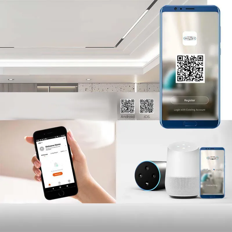 Oprawa Projektor Szynoprzewód Smart 48V V-TAC 8W LED CCT 27ST Smart WI-FI VT-908D 2700K-6400K 700LM 3 Lata Gwarancji - Czarna