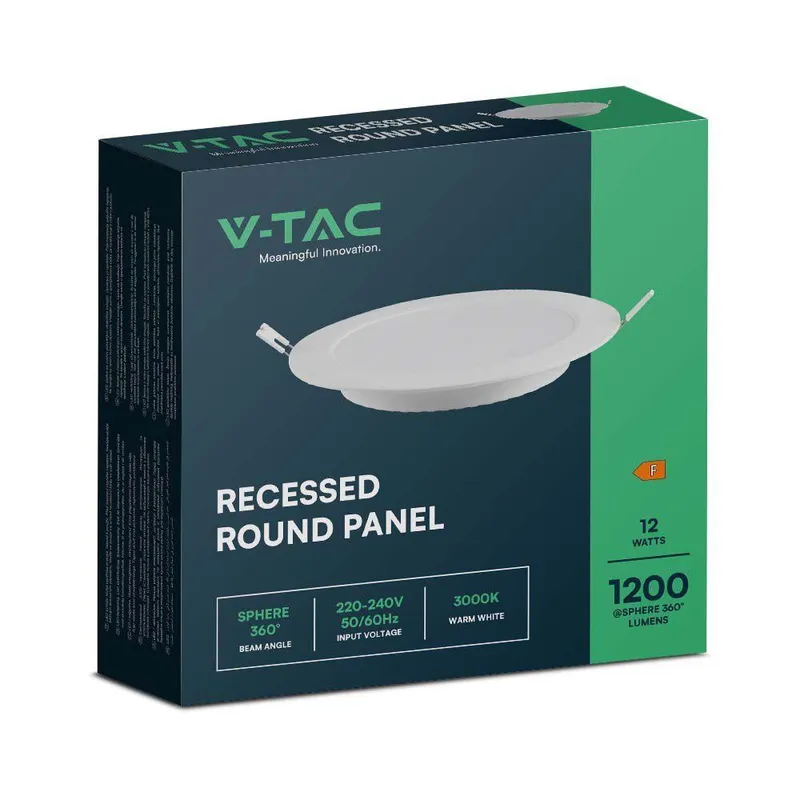 Panel LED V-TAC Wpuszczany Premium Downlight 12W Okrągły FI170 VT-61012 4000K 1200LM