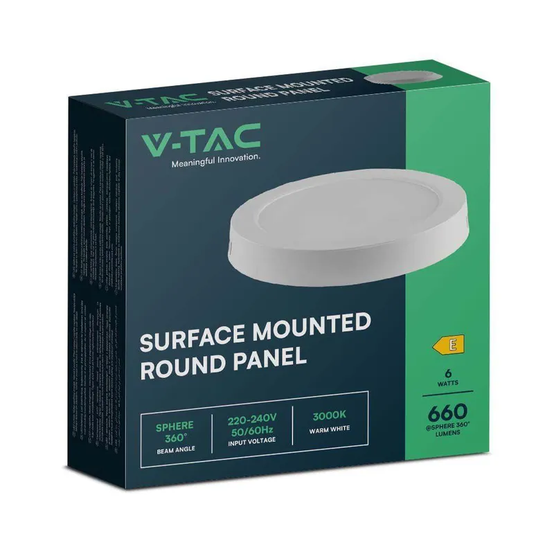 Panel LED V-TAC Natynkowy Premium Downlight 6W Okrągły FI120 VT-60006 6500K 660LM