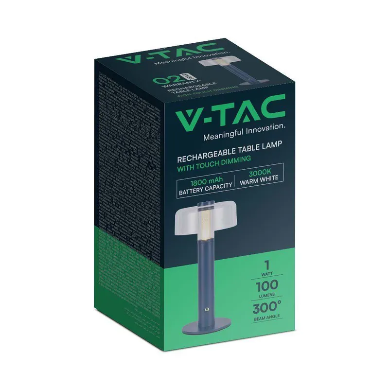 Lampka Stołowa Nocna V-TAC 1W LED 30cm Ładowanie USB Ściemnianie Filetowa VT-1049 3000K 100LM