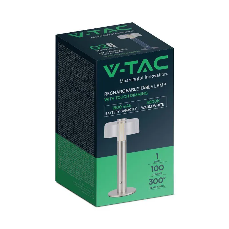Lampka Stołowa Nocna V-TAC 1W LED 30cm Ładowanie USB Ściemnianie VT-1049 3000K 100LM - Złota