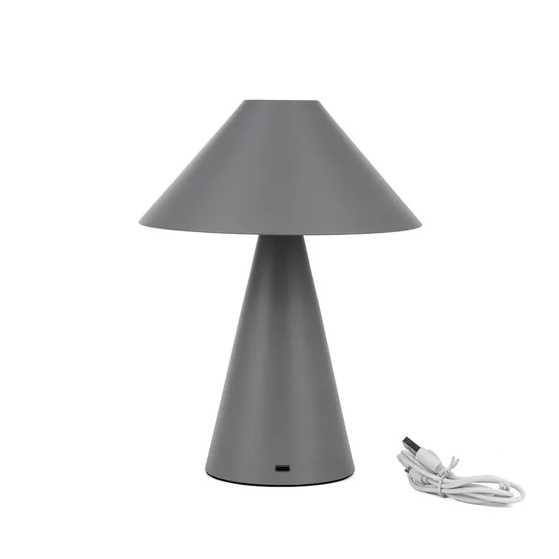 Lampka Stołowa Nocna V-TAC 3W LED 24cm Ładowanie USB Ściemnianie VT-1051 3000K-6000K 200LM - Szara