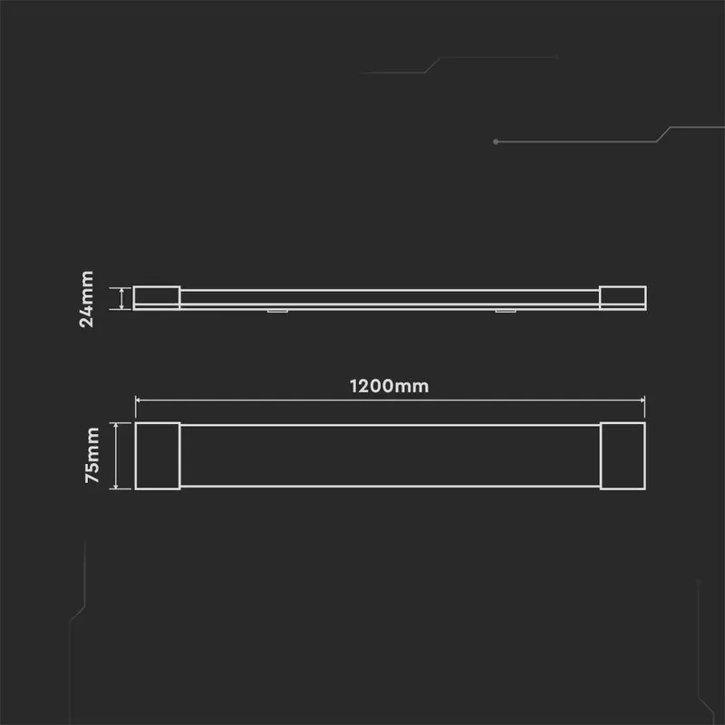 Oprawa V-TAC 40W LED Belka Liniowa Natynkowa 120cm VT-8340 4000K 4800LM 3 Lata Gwarancji