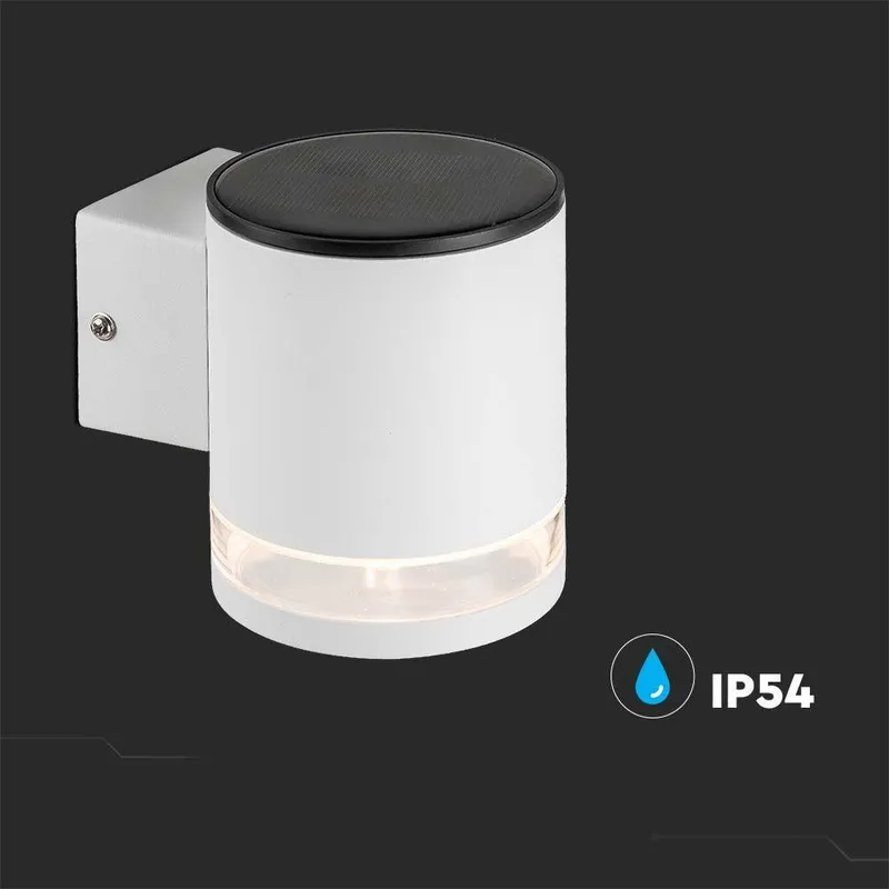 Kinkiet Ogrodowy Ścienny Solarny V-TAC 1W LED IP54 VT-1139 3000K 70LM 3 Lata Gwarancji - Biały