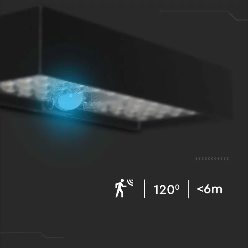Kinkiet Ogrodowy Ścienny Solarny V-TAC 6W Czujnik Ruchu VT-406 4000K 900LM - Biały