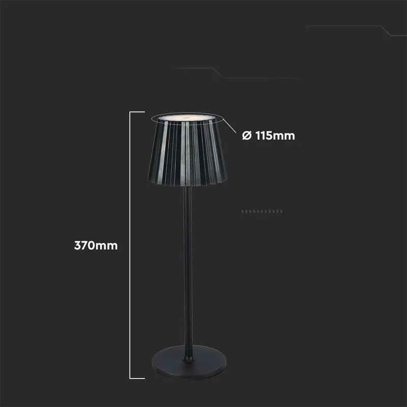 Lampka Stołowa Nocna V-TAC 4W LED 37cm Ładowanie USB Ściemnianie VT-1028 3000K-6000K 150LM - Czarna