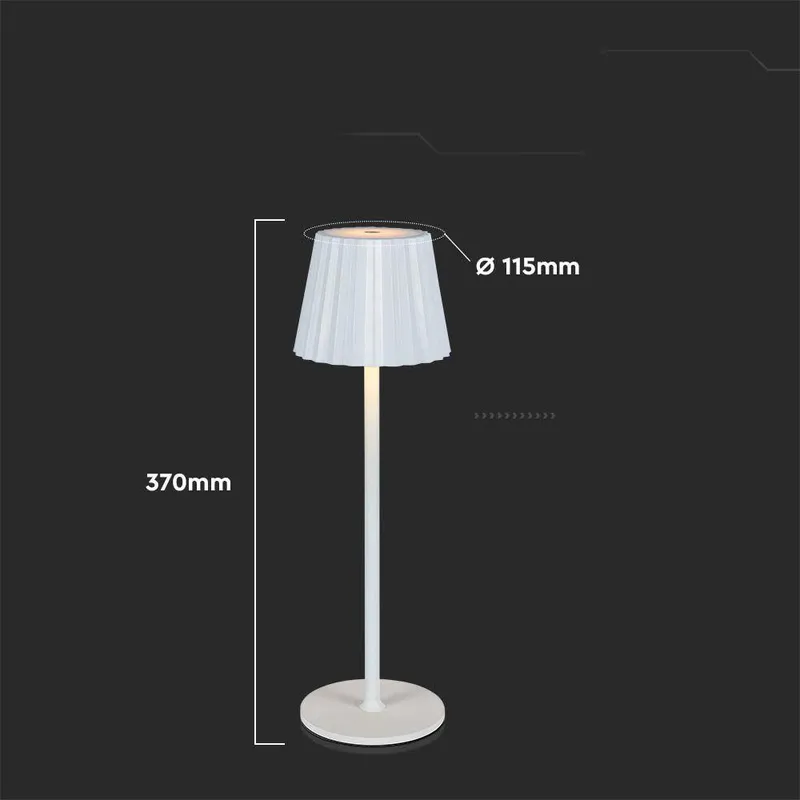 Lampka Stołowa Nocna V-TAC 4W LED 37cm Ładowanie USB Ściemnianie VT-1028 3000K-6000K 150LM - Biała