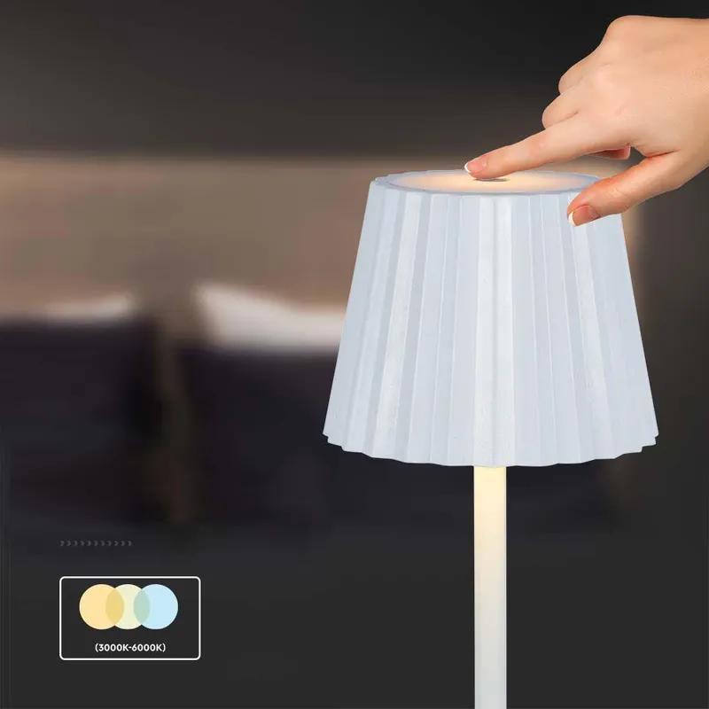 Lampka Stołowa Nocna V-TAC 4W LED 37cm Ładowanie USB Ściemnianie VT-1028 3000K-6000K 150LM - Biała