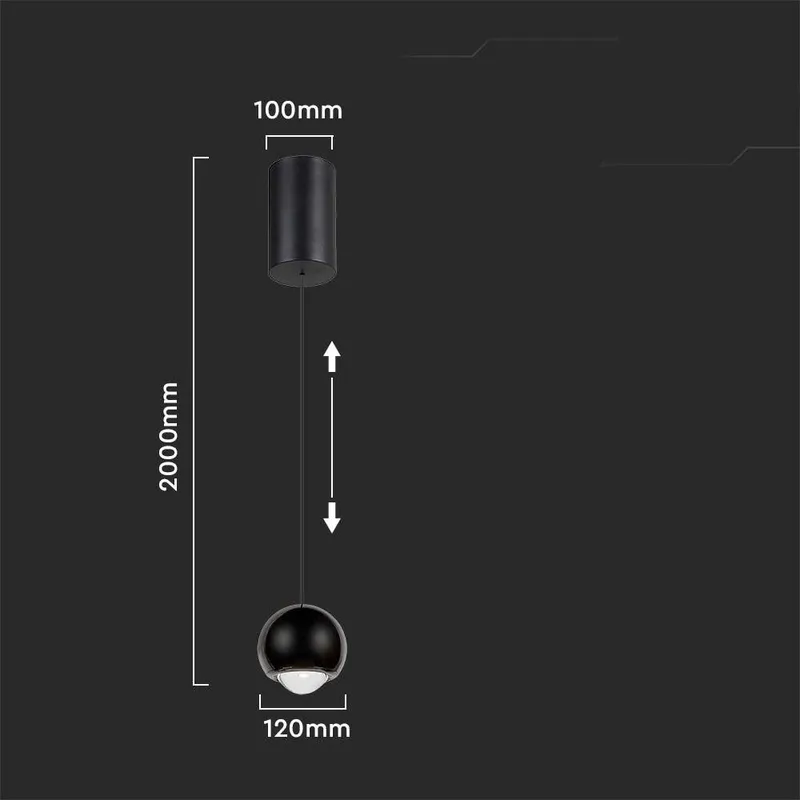 Oprawa Zwieszana V-TAC LED 6W Regulowana 200cm VT-7508 3000K 500LM - Czarna