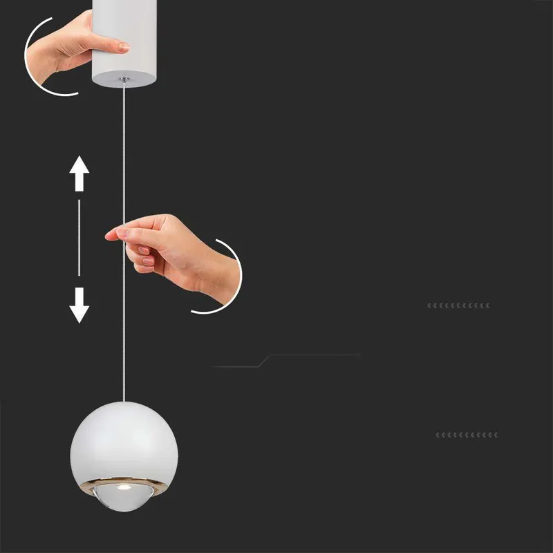 Oprawa Zwieszana V-TAC LED 6W Regulowana 200cm VT-7508 3000K 500LM - Biała