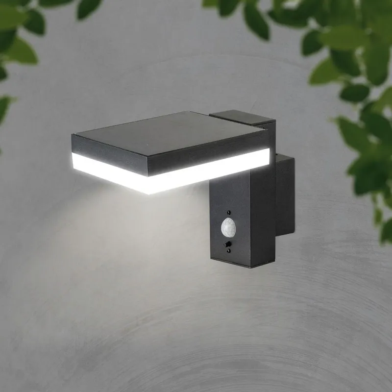Kinkiet Ogrodowy Ścienny Solarny V-TAC 5.5W LED Czujnik Ruchu Kwadrat IP54 VT-1147 3000K 220LM 3 Lata Gwarancji