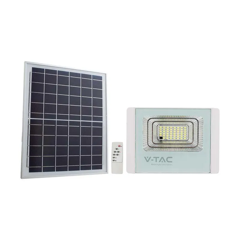 Naświetlacz LED Solarny V-TAC 20W IP65 Pilot Timer VT-60W 6400K 1650LM - Biały