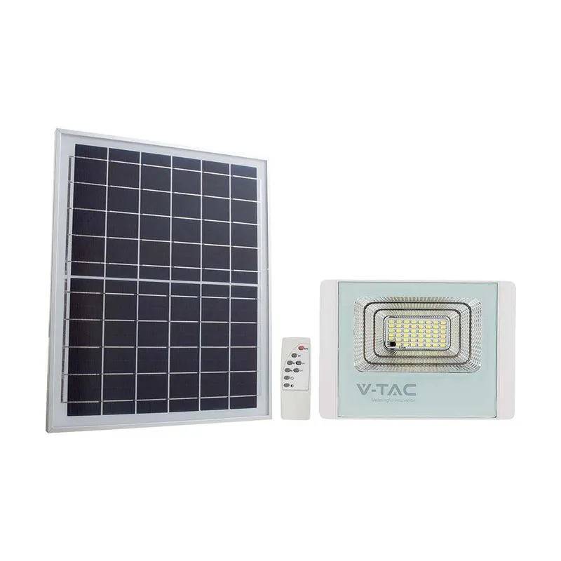 Naświetlacz LED Solarny V-TAC 35W IP65 Pilot Timer VT-100W 4000K 2450LM - Biały