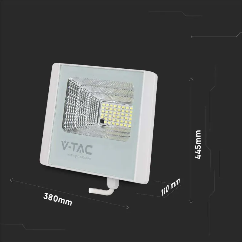 Naświetlacz LED Solarny V-TAC 50W IP65 Pilot Timer VT-300W 4000K 4200LM - Biały
