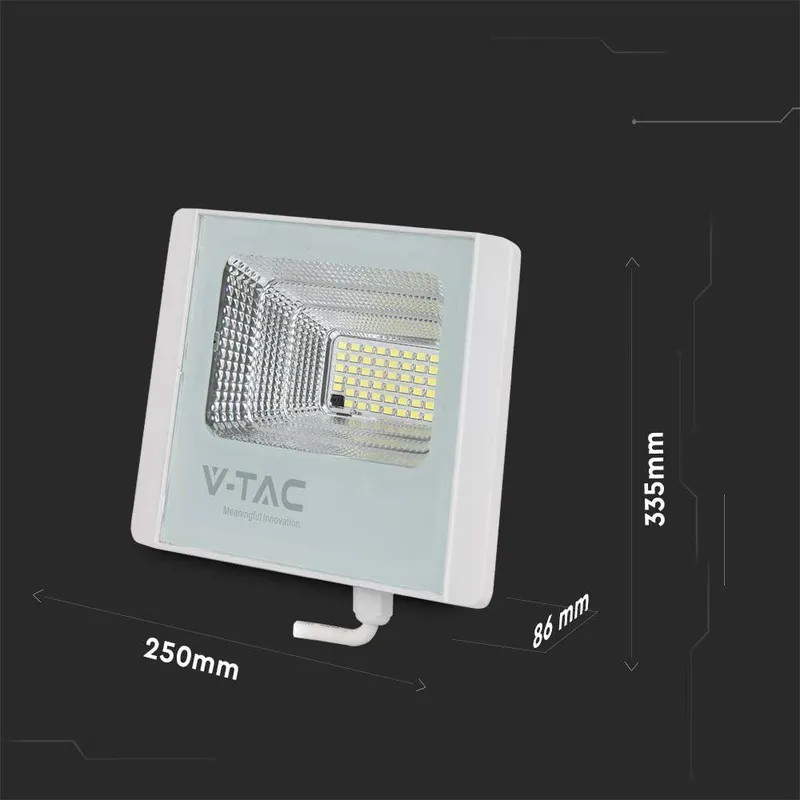Naświetlacz LED Solarny V-TAC 35W IP65 Pilot Timer VT-100W 6400K 2450LM - Biały