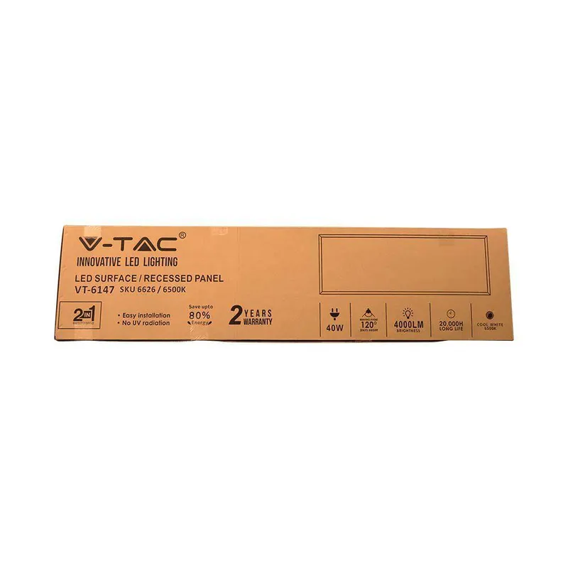 Panel LED V-TAC 40W 120x30 3w1 Natynkowy/Podtynkowy VT-6147 4000K 4400LM