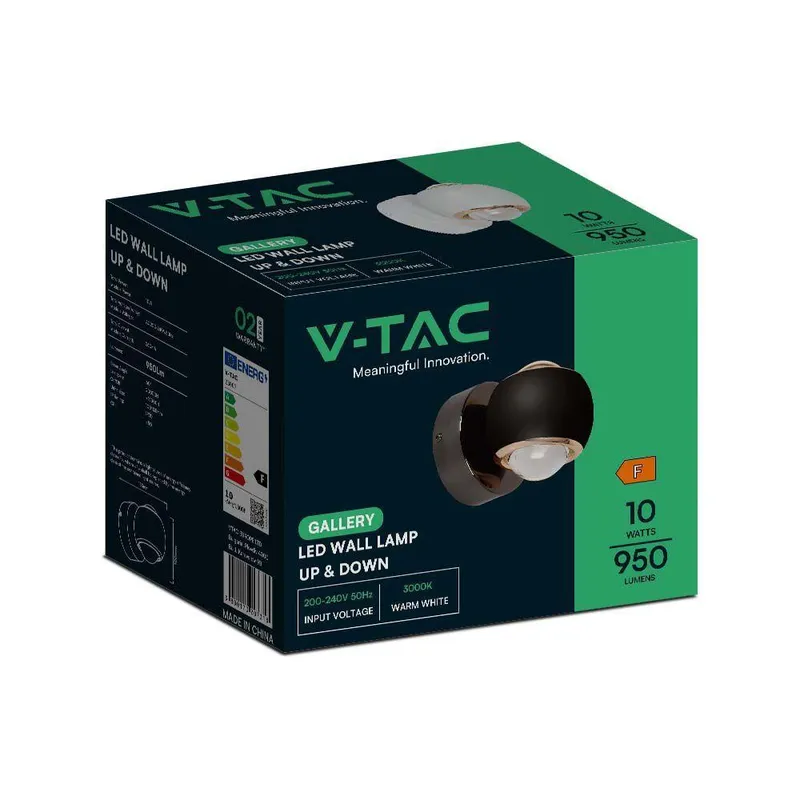 Oprawa Ścienna V-TAC 10W LED Kinkiet Góra Dół VT-7504 3000K 950LM - Biała