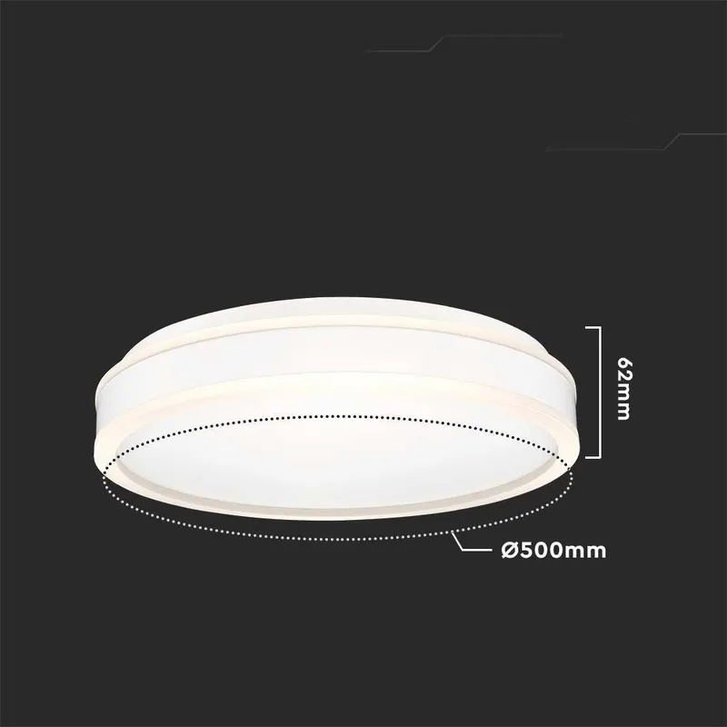 Oprawa Sufitowa Plafoniera V-TAC 42W LED Triac 3w1 Okrągły FI.50CM VT-7758-W 4000K 4400LM - Biały