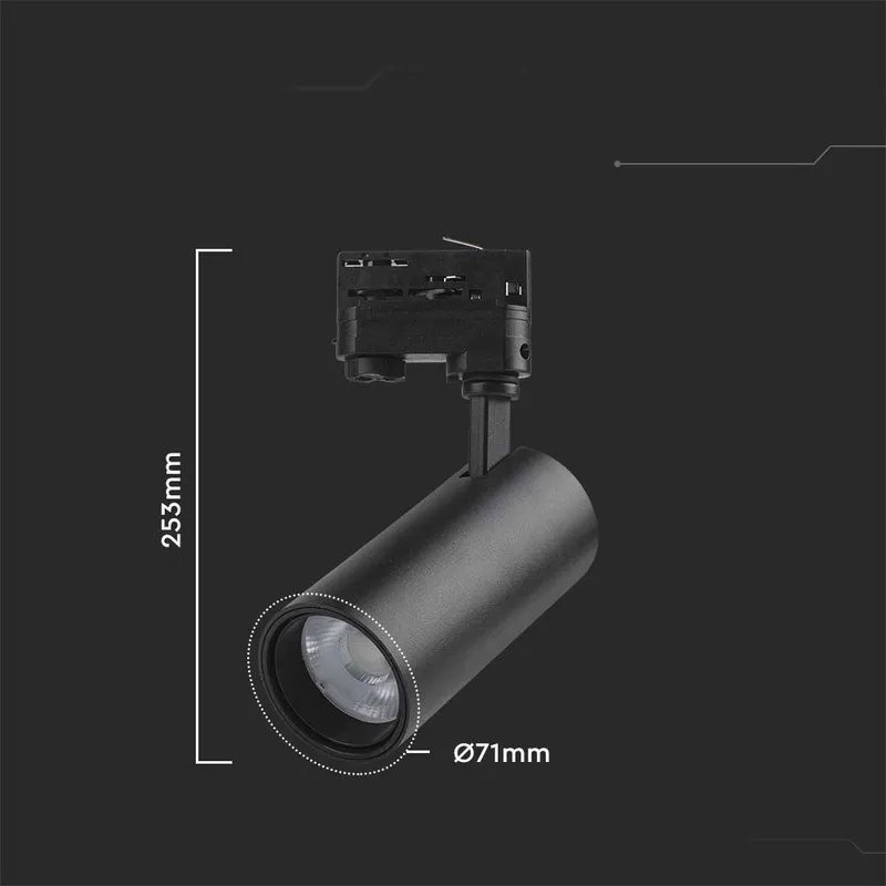 Oprawa Szynoprzewód 3F V-TAC 30W LED 35ST CCT CRI90+CZARNA VT-47030 2700K-4000K-6500K 2900LM