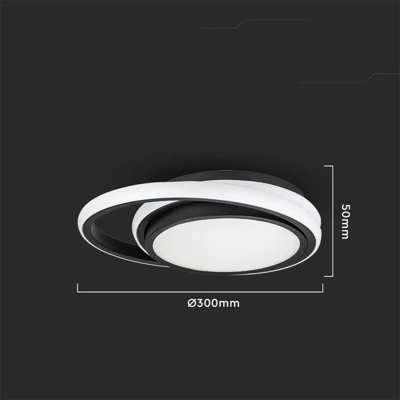Oprawa Sufitowa Plafoniera V-TAC 24W LED 3w1 Okrągły FI.31CM VT-7783 4000K 2560LM - Czarny