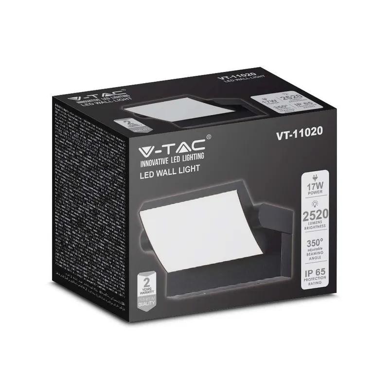 Naświetlacz Elewacyjny V-TAC 17W LED IP65 VT-11020 3000K 2520LM - Czarna