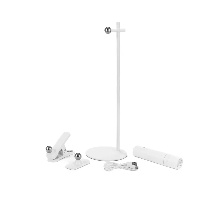 Lampka Biurkowa V-TAC 4w1 37cm Kinkiet Klips Latarka 3W LED VT-7413 4000K 300LM - Biała
