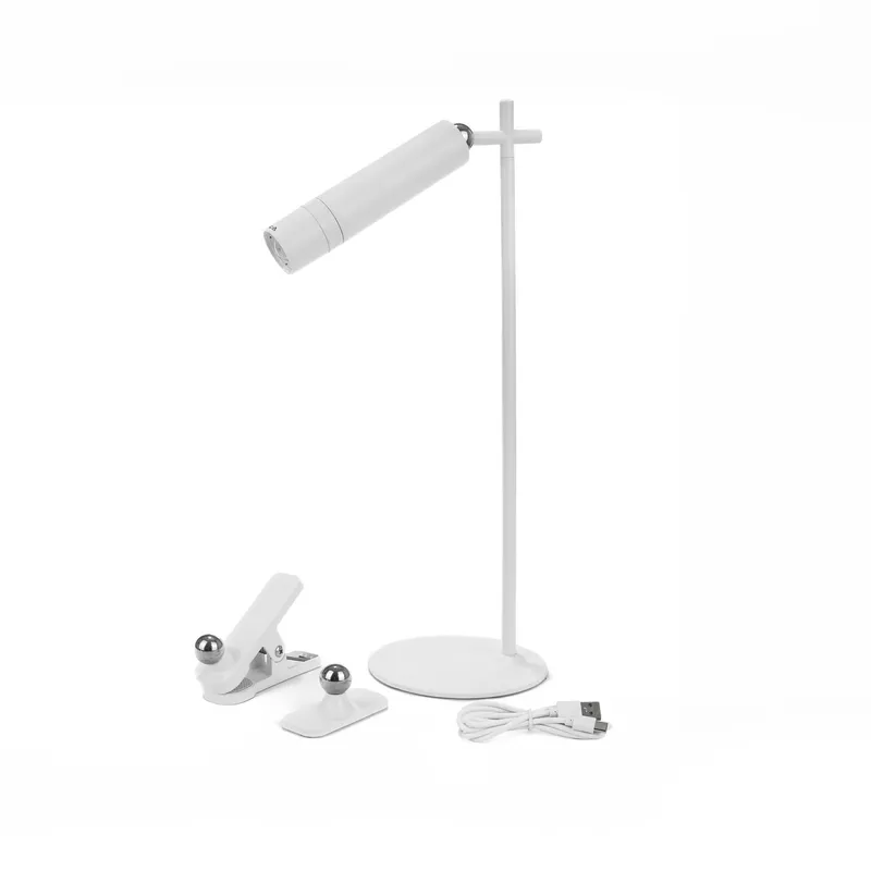 Lampka Biurkowa V-TAC 4w1 37cm Kinkiet Klips Latarka 3W LED VT-7413 4000K 300LM - Biała