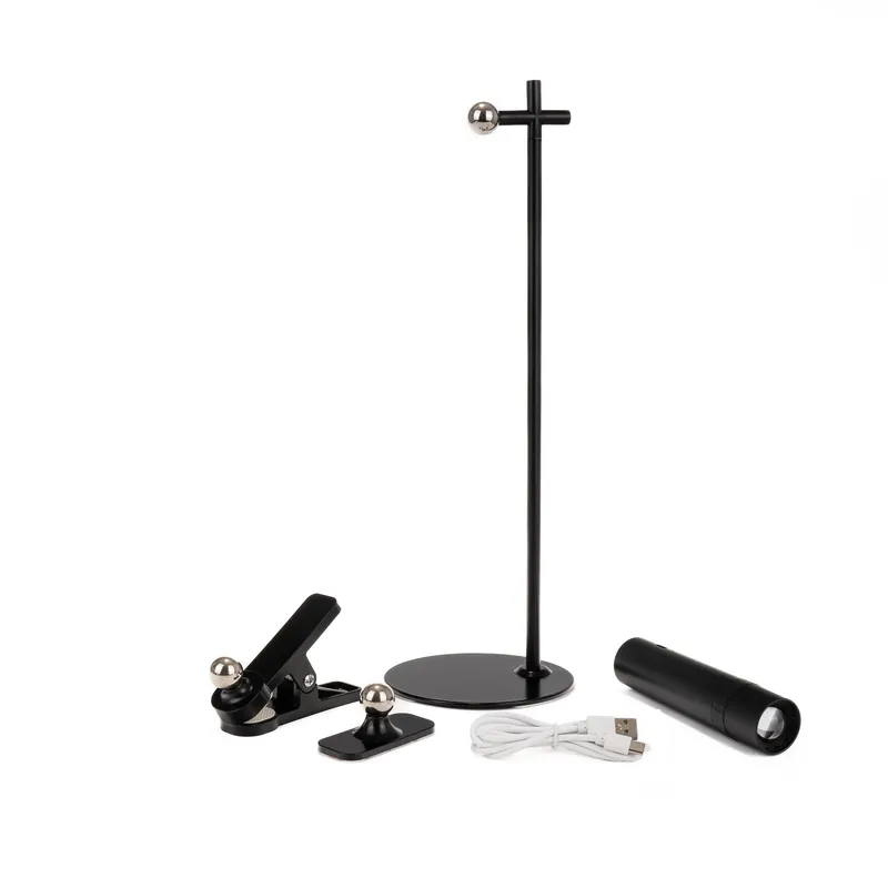 Lampka Biurkowa V-TAC 4w1 37cm Kinkiet Klips Latarka 3W LED VT-7413 4000K 300LM - Czarna