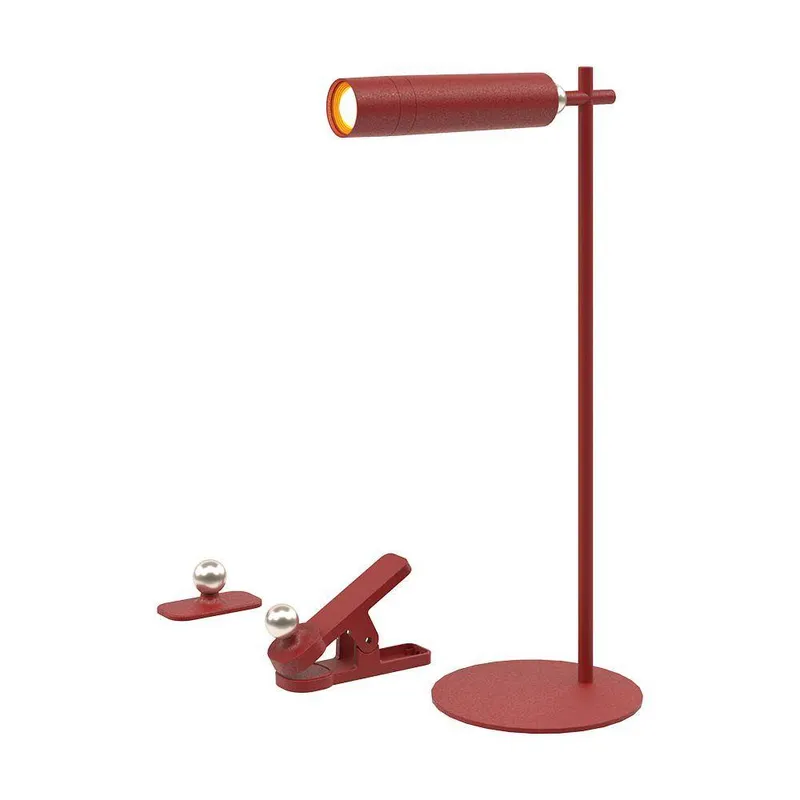 Lampka Biurkowa V-TAC 4w1 37cm Kinkiet Klips Latarka 3W LED VT-7413 4000K 300LM - Czerwona
