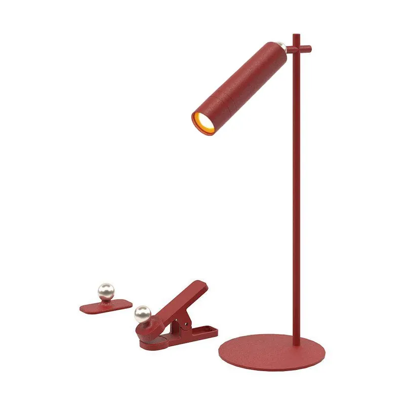 Lampka Biurkowa V-TAC 4w1 37cm Kinkiet Klips Latarka 3W LED VT-7413 4000K 300LM - Czerwona