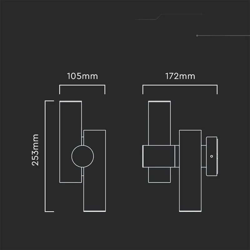 Kinkiet Ścienny V-TAC 6W LED IP44 VT-1186 3000K 620LM - Biały