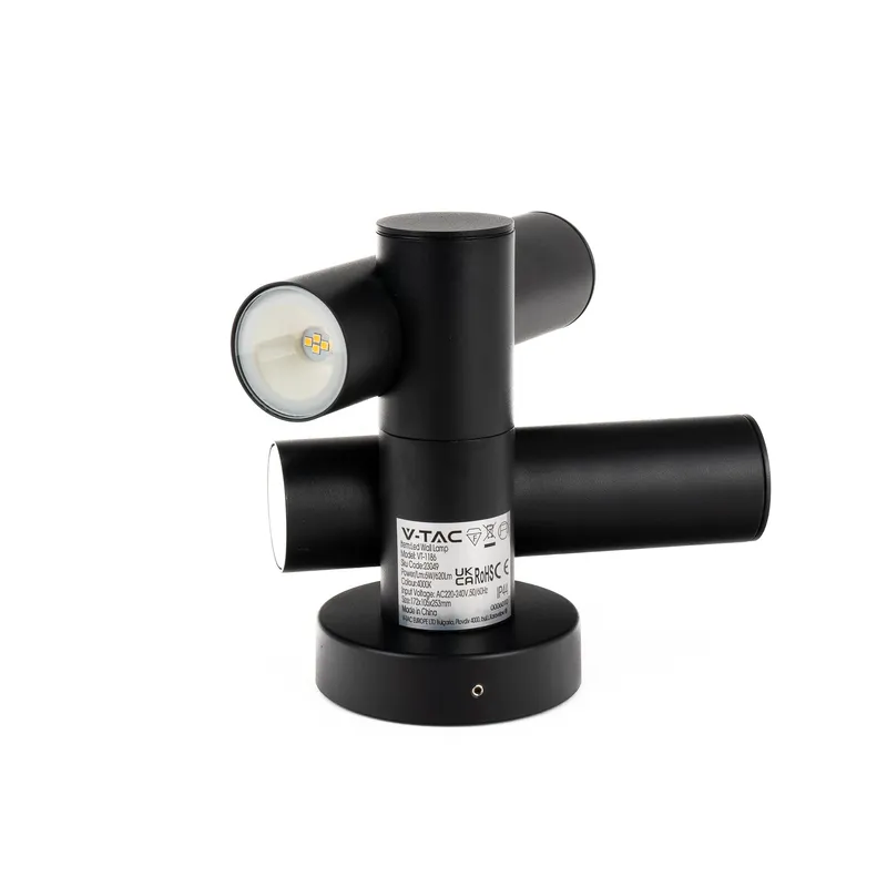 Kinkiet Ścienny V-TAC 6W LED IP44 VT-1186 4000K 620LM - Czarny
