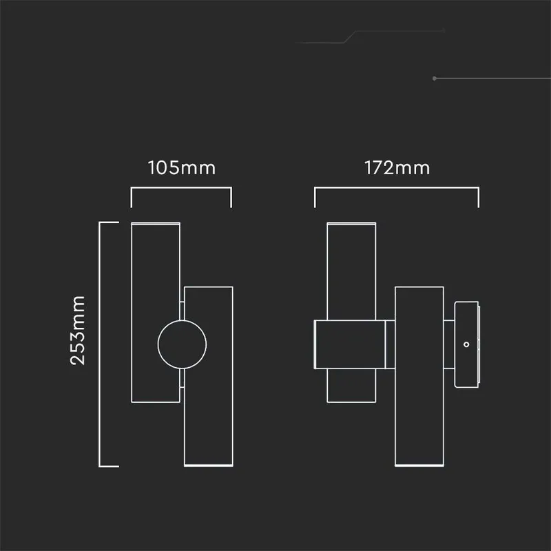 Kinkiet Ścienny V-TAC 6W LED IP44 VT-1186 4000K 620LM - Biały