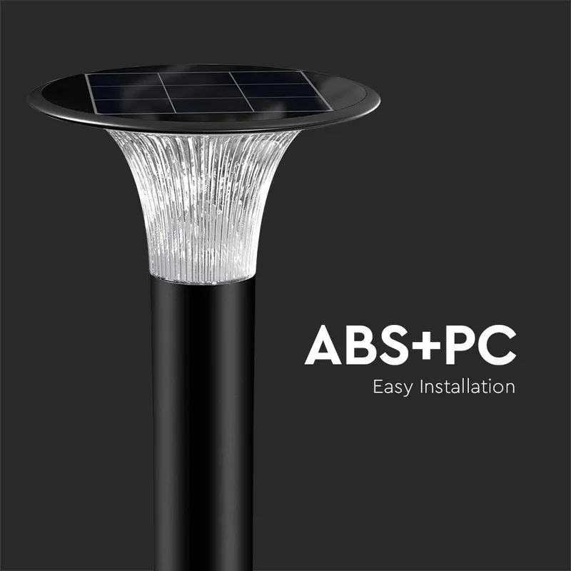 Słupek Ogrodowy Solarny V-TAC 15W LED IP65 Czujnik Ruchu CCT 88cm VT-413 6000K+4000K 2200LM 3 Lata Gwarancji - Czarny