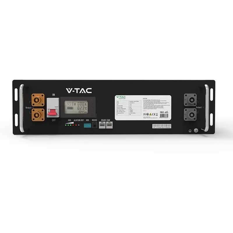 Magazyn Bank Energii V-TAC 100Ah 5,12KWH LIFEPO4 Rack VT-48100E-P2 10 Lat Gwarancji