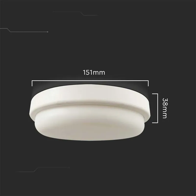 Oprawa Sufitowa Plafoniera V-TAC 12W LED Okrągły 151x38mm IP54 VT-8095 6500K 1160LM