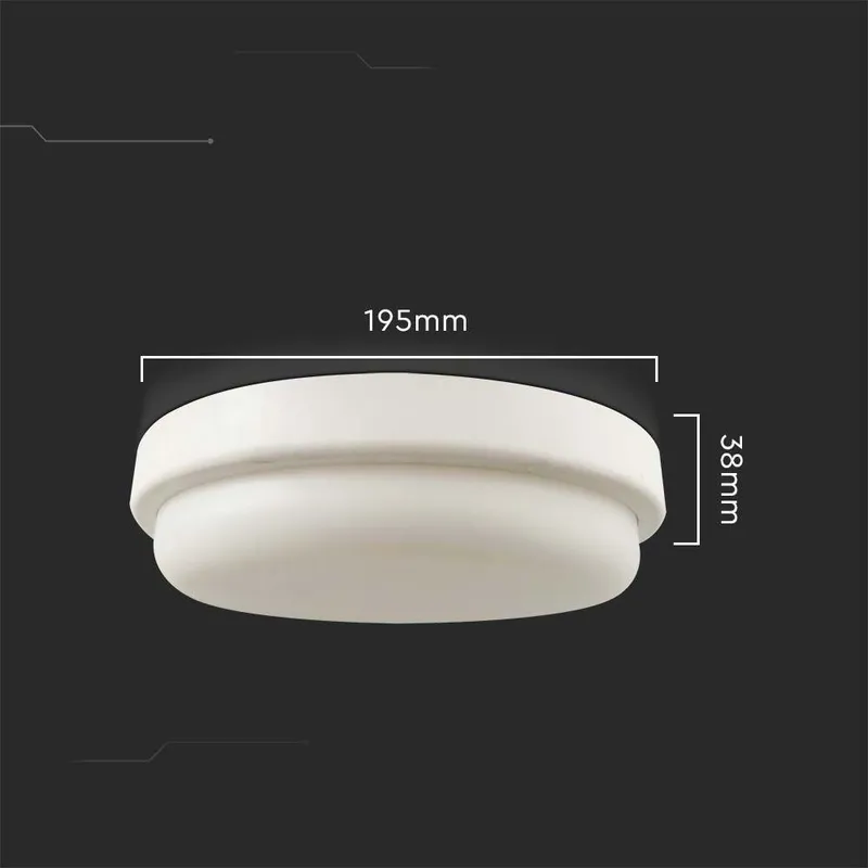 Oprawa Sufitowa Plafoniera V-TAC 18W LED Okrągły 195x38mm IP54 VT-8096 3000K 1820LM