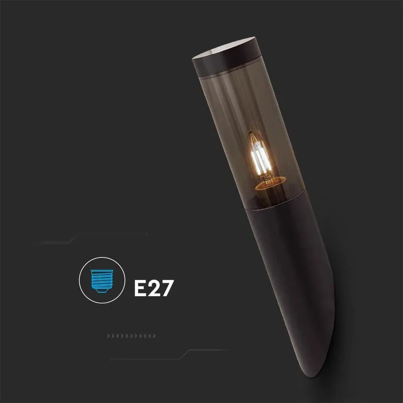 Kinkiet Ogrodowy V-TAC 400x76mm Ścienny IP44 E27 VT-1183 - Czarny