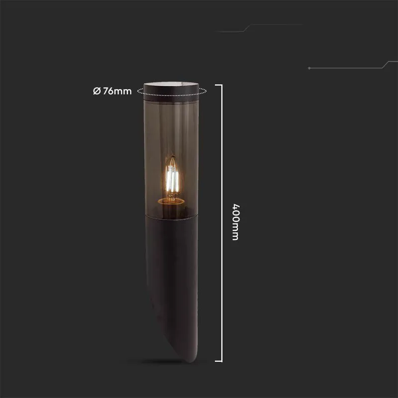 Kinkiet Ogrodowy V-TAC 400x76mm Ścienny IP44 E27 VT-1183 - Czarny